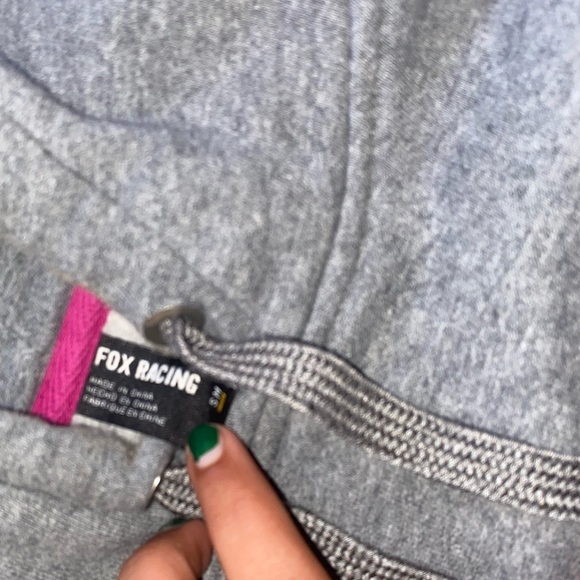 Gray Hoodie with Pink and Black Fox Logo - Picture 3 of 3